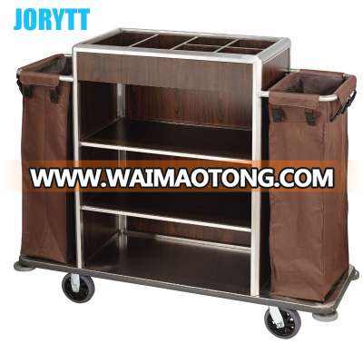 hotel maid housekeeping room attendant trolley steel service cart